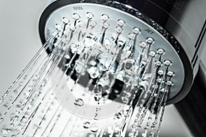Shower Head with Droplet clean Water, close-up photo