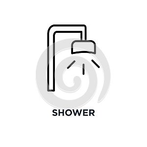 Shower icon. Linear simple element illustration. Showerheads con