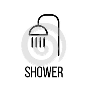 Shower icon or logo in modern line style.