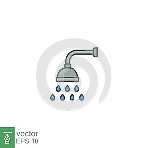 Shower icon. Showerheads simple with water drops