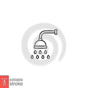 Shower icon. Showerheads simple with water drops, shower head