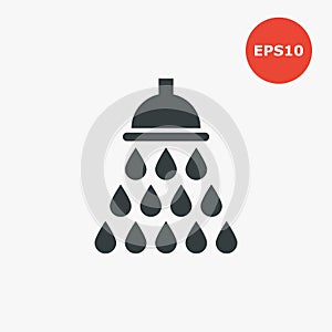 Shower icon. Vector illustration in flat style.
