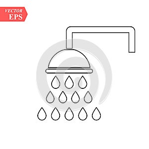 Shower outline icon. linear style sign for mobile concept and web design. Showerheads simple line icon. Symbol, logo illust