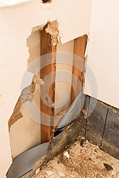 Shower pan damage or repair