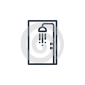 shower vector icon. shower editable stroke. shower linear symbol for use on web and mobile apps, logo, print media. Thin line