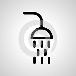 Shower line icon. showerbath linear outline icon