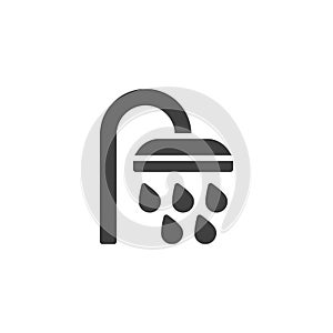 Shower with water drops vector icon