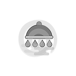 Shower Web Icon. Flat Line Filled Gray Icon Vector