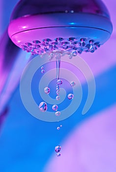 Showerhead in color lightning