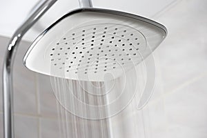Showerhead while running water