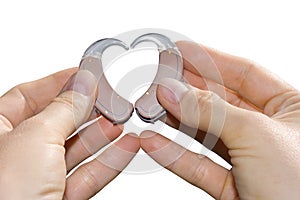 Showing a heart from hearing aids
