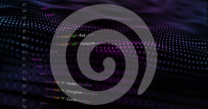 Showing HTML column 203-218 on dot-matrix waves, Risk or Computer or Hacker or Encryption or Cusine,
