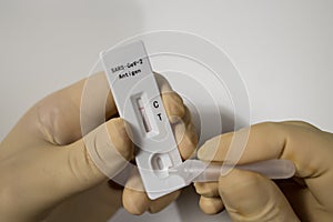 Showing a Sars Cov2 - Antigen Rapid Test with negative result - No Civid-19 photo
