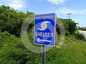 Showing the way to a shelter for emergencies photo
