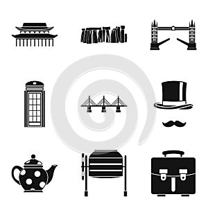 Showplace icons set, simple style photo