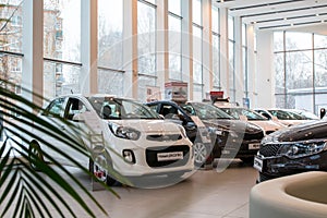 Showroom and car KIA of dealership KIA-Zentr Kirov in Kirov city