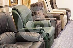 Showroom of luxury armchairs