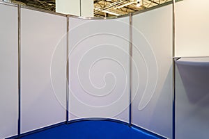 Showroom plastic partitions and equipment, indoor. Expo