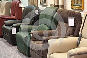 Showroom for retail of luxury armchairs