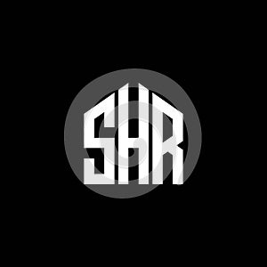 SHR letter logo design on BLACK background. SHR creative initials letter logo concept. SHR letter design