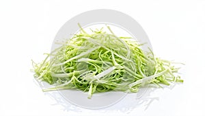 shredded cabbage on white isolated background