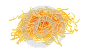 Shredded Cheddar Cheese on White