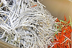 Shredded Confidential Office Documents