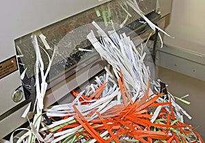 Shredded Confidential Office Documents