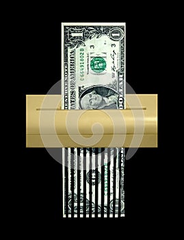 The Shredded Dollar, Economy and Debt Concept