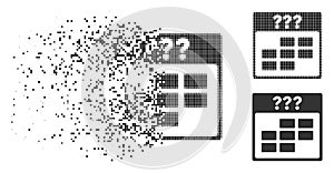 Shredded Dot Halftone Unknown Month Calendar Grid Icon