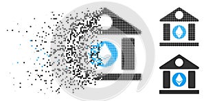 Shredded Dotted Halftone Ethereum Corporation Building Icon