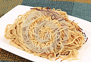 Shredded dried tofu noodles, chinese vegan food
