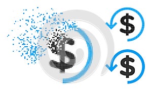 Shredded and Halftone Pixelated Refund Icon