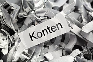 Shredded paper accounts keyword