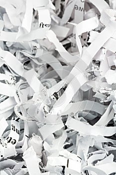 Shredded paper close up