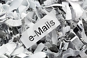 Shredded paper keyword e-mails