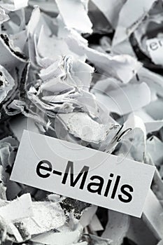 Shredded paper keyword e-mails
