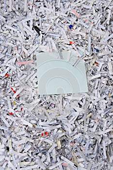 Shredded paper & sticky note