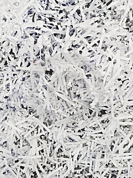 Shredded paperwork ready for recycling