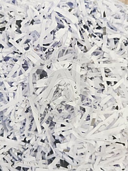 Shredded paperwork ready for recycling