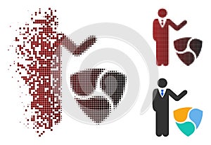 Shredded Pixel Halftone Businessman Show NEM Icon