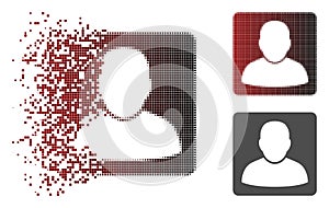 Shredded Pixel Halftone Man Vcard Icon