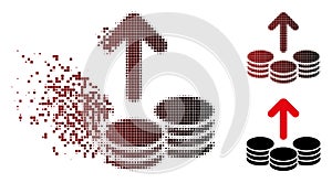 Shredded Pixel Halftone Payout Coins Icon