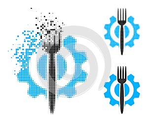 Shredded Pixelated Food Hitech Icon with Halftone Version