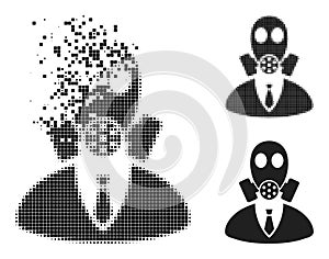 Shredded Pixelated Gasmask Boss Icon with Halftone Version