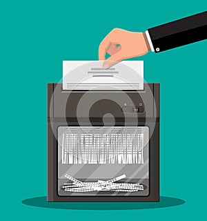 Shredder machine. Flat style.