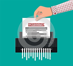 Shredder machine. Flat style.