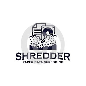 Shredding paper data hardware services logo icon