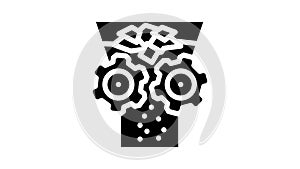 shredding solid waste glyph icon animation