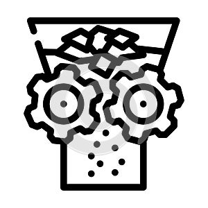 shredding solid waste line icon vector illustration
